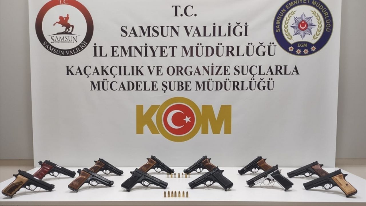 Samsun'da 12 ruhsatsız tabanca ele geçirildi