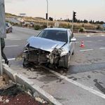 Çorum'da iki otomobil çarpıştı, sürücüler yara almadan kurtuldu