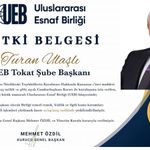 UEB TOKAT ŞUBESİ BAŞKANI TURAN ULAŞLI’NIN MAZBATASI GELDİ