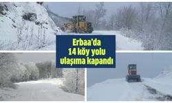 Erbaa’da 14 köy yolu ulaşıma kapandı
