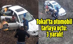 Tokat'ta otomobil tarlaya uçtu: 3 yaralı!