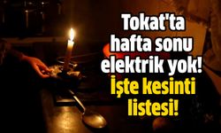 Tokat'ta hafta sonu elektrik yok! İşte tam liste!