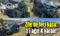 Zile’de feci kaza: 1'i ağır 4 yaralı!