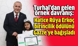 Turhal'dan gelen örnek davranış: Hatice Rüya Erkoç birincilik ödülünü Gazze'ye bağışladı