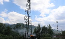 Tokat'ta baz istasyonu trafosunda çıkan yangın hasara neden oldu