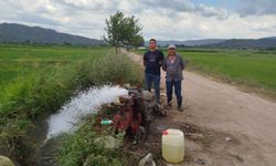 Boyabat'ta kuraklık nedeniyle çeltik tarlaları kuyu suyu ile sulanıyor