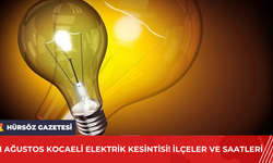 11 Ağustos Kocaeli Elektrik Kesintisi! İlçeler ve Saatleri