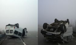 Tokat-Niksar yolu üzerinde minibüs devrildi, 3 kişi yaralandı!