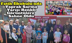 Fatih İlkokulu’nda Yaprak Sarma Yarışı Renkli Görüntülere Sahne Oldu