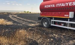 Kulu’da buğday tarlası yandı