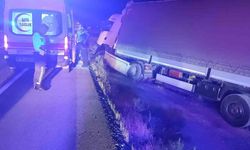 Karapınar’da tır şarampole düştü: 1 yaralı