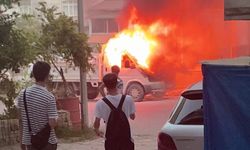 Ordu’da park halindeki kamyonette yangın