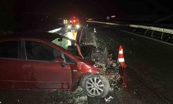 Düzce’de otomobil bariyerlere çarptı: 1 yaralı