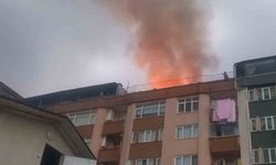 Samsun’da 9 katlı binanın çatı katında yangın
