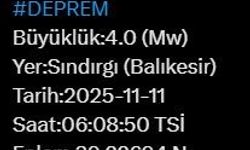 Balıkesir’de 4 büyüklüğünde deprem