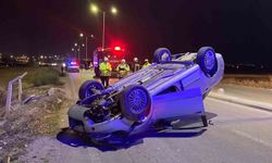 Karaman'da takla atan otomobil ters döndü: 2 yaralı