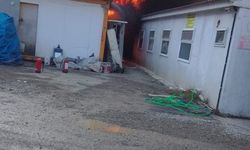 Rize'de şantiyede yangın