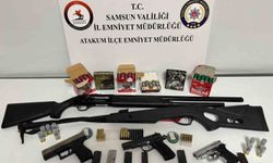 Atakum'da ruhsatsız silah ve mühimmat ele geçirildi