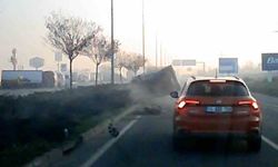 Bolu'da kaza anı güvenlik kamerasında: Makasa giren araç kazaya neden olmuş