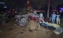 Otomobil, takla atarak çarptığı ağacı kökünden söktü: 1 ölü