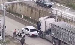 Samsun'da tır şoförüne sopayla saldırdılar