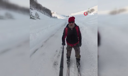 Palandöken’e Gidemediler, Köy Yolunu Kayak Pistine Çevirdiler