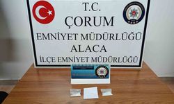 Alaca'da uyuşturucuyla yakalanan 2 kişi gözaltına alındı