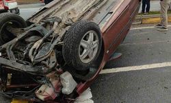 Bolu'da kontrolden çıkan otomobil takla attı: 1 yaralı