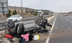 Kontrolden çıkan otomobil ters döndü: 2 yaralı