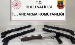 Bolu'da ruhsatsız 5 av tüfeği ele geçirildi