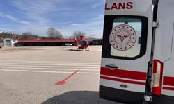 Tokat'ta Kar Mahsur Kalan Hastaya Helikopterli Kurtarma