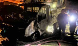 Alevlere teslim olan kamyonet kullanılmaz hale geldi