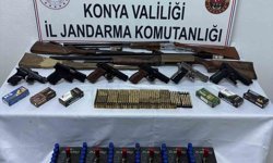 Konya'da jandarma çok sayıda silah ve silah parçası ele geçirdi: 3 tutuklama