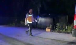 Düzce'de otomobil yan yattı: 5 yaralı