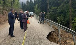 Kastamonu'da Oluközü grup yolunda heyelan