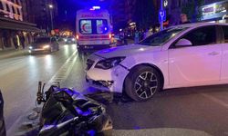 Otomobil ile motosiklet çarpıştı: 1 yaralı