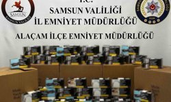 Samsun'da 50 bin adet dolu makaron ele geçirildi
