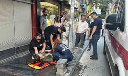 Samsun'da ıslak zeminde düşen genç kadın hastaneye kaldırıldı