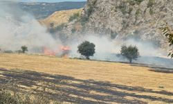 Turhal-Sivas Kara Yolu Üzerindeki Otluk Alanda Yangın Çıktı