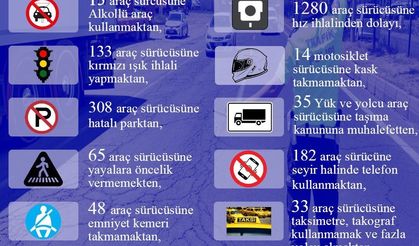Bingöl’de 2 bin 607 araç sürücüsüne cezai işlem uygulandı