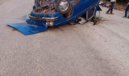 Burdur’da kontrolden çıkan otomobil takla attı: 3 yaralı