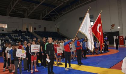 Hakkari'de düzenlenen Okul Sporları Güreş Grup Müsabakaları başladı