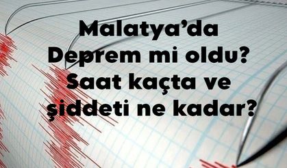 Malatya’da Deprem mi oldu? Saat kaçta ve Şiddeti ne kadar?