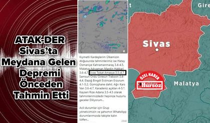 ATAK-DER, Sivas’ta Meydana Gelen Depremi Önceden Tahmin Etti
