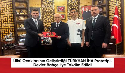 Ülkü Ocakları'nın Geliştirdiği TÜRKHAN İHA Prototipi, Devlet Bahçeli'ye Takdim Edildi
