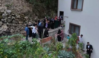 Trabzon’da kana bulanan gelin alma merasimindeki silah atma anları böyle görüntülendi