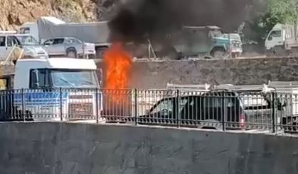 Gümüşhane’de LPG’li otomobil alev alev yandı