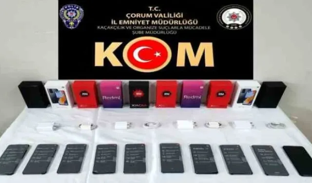 Çorum’da kaçak telefon operasyonu