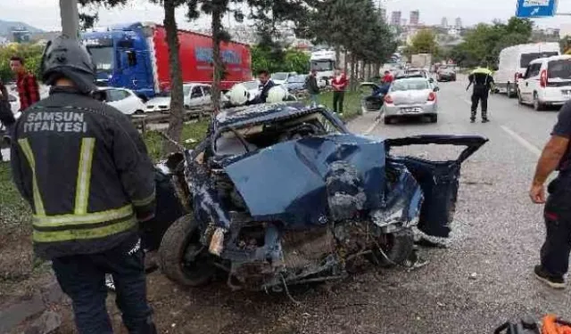 Kazada 2 aylık eşi ölen kadın yaralı halde sedyeden fırlayıp feryat etti