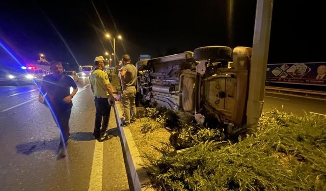 Düzce'de polis ekipleri kaza yapan aracın sürücüsünü uzun süre aradı